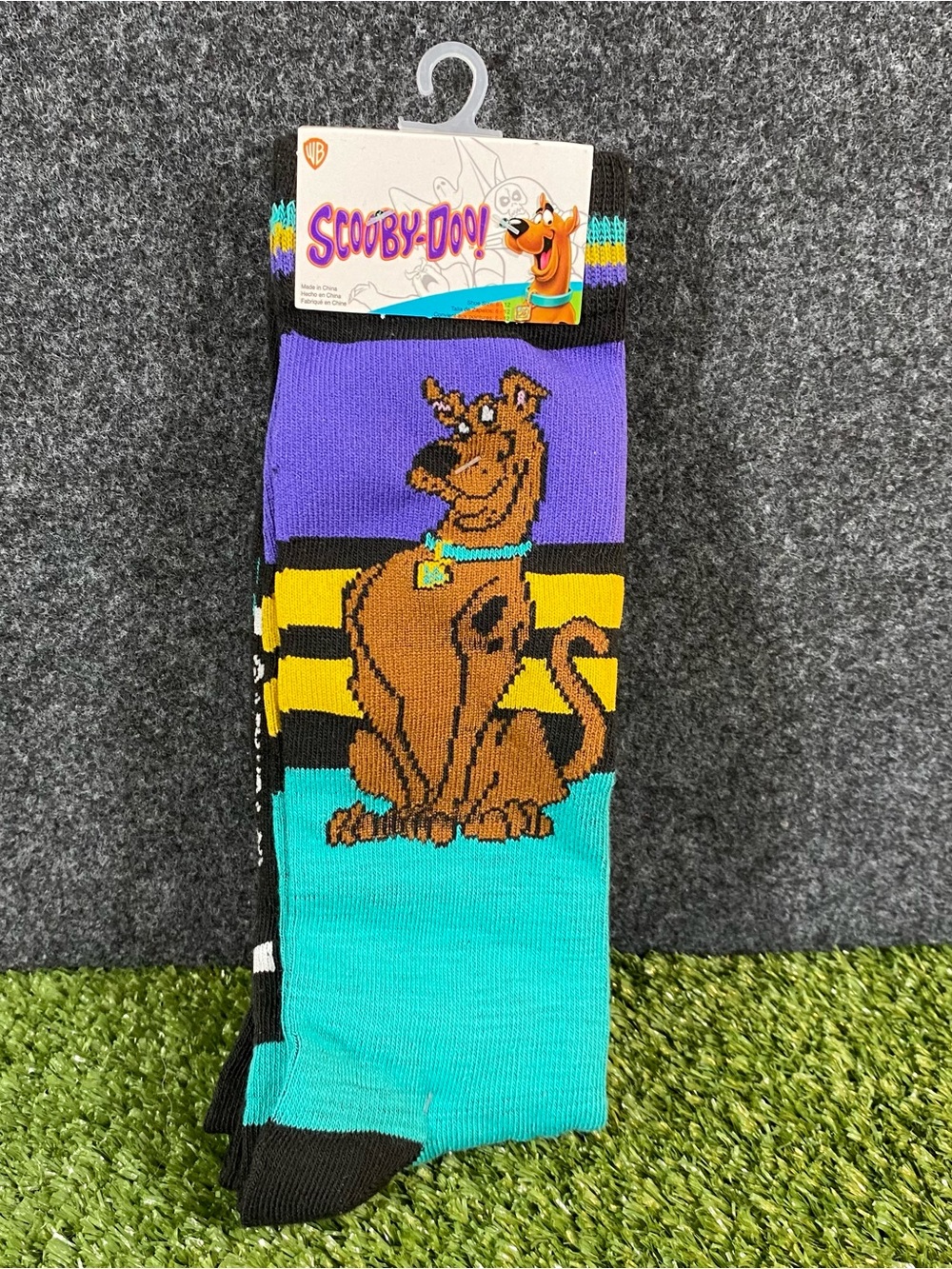 Scooby Doo Cartoon Men's Dress Crew Socks Shoe Size 6-12 Black Purple 2 Pair